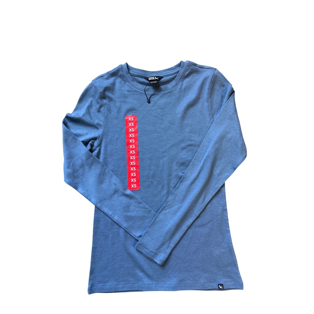 Eddie Bauer Womens Long Sleeve Crewneck T-Shirt Blue Heather XS NWT